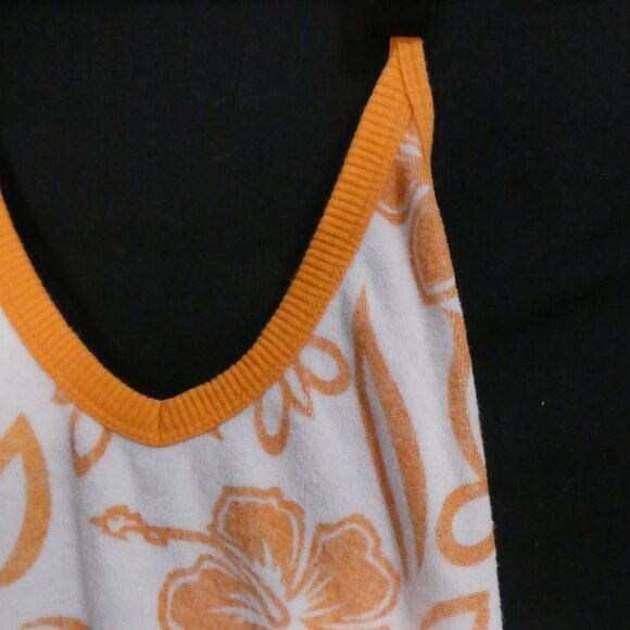 O'NEILL | medium | Terry Cloth White Lace-Up Top | Orange Flowers, String & Trim - Picture 5 of 15